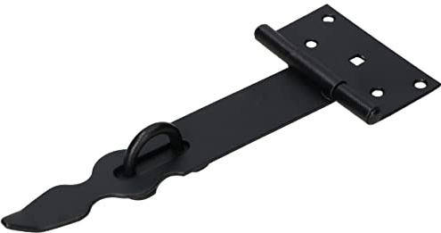 KOTARBAU® Cerrojo de puerta con aldaba, 240 mm, Acero, Recubrimiento en polvo, Negro, Cierre para puertas, portones, Pestillo