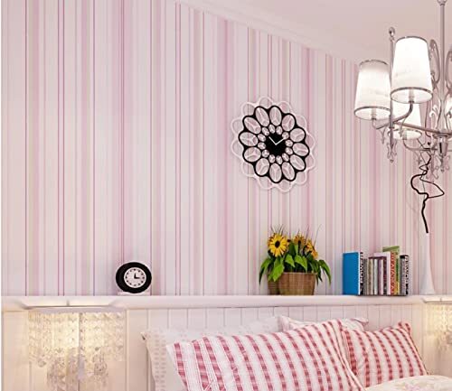 Rosa Vliestapete 9,5 m x 0,53 m Mediterrane Streifen Tapete Modernes Design Vertikale Streifen Tapete für Flur Wohnzimmer Schlafzimmer Büro