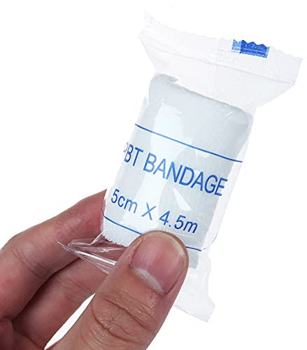 Lot de 4 rouleaux de gaze - 4,5 m - Conformant les plaies - Bandages et pansements de gaze médicale stériles - Bandes de premiers secours (7,5 cm)