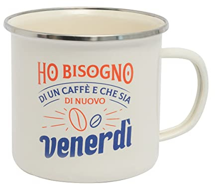Mr. Wonderful Tazza in metallo Ho bisogno di un caffè, e che sia di nuovo venerdì
