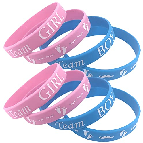 Gender Reveal Bracelets 36pcs Silikonarmbänder Für Jungen Und Gummiarmbänder Für Mädchen Für Partyeinladungen (blau + Pink)