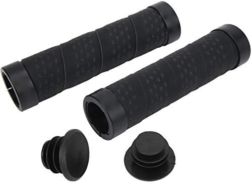 Pilipane Anti-Rutsch-Mountainbike-Lenkergriffe,1 Paar Fahrrad-Lenkergriffe, Doppelt Verriegelbare Fahrrad-Lenker-Endgriffe Mit 2 Endstopfen, Fahrradgriffe Für 22 Mm Lenker(Schwarz)