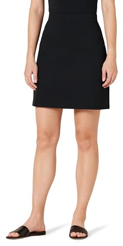 Amazon Essentials Damen A-Linien-Minirock aus Ponte zum Hineinschlüpfen, Schwarz, M