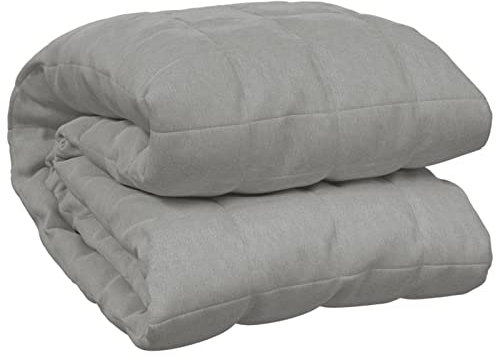 Tidyard Gewichtsdecke, Schwere Decke, Schwere Bettdecke aus 100% Baumwolle, Heavy Weighted Blanket, Entspannungsdecke Therapiedecke, Grau 135x200 cm 6 kg Stoff