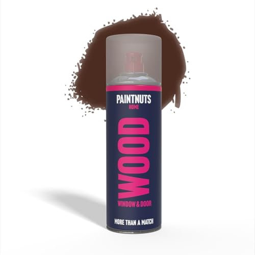 Paintnuts Wood Window & Door Paint - RAL-8016 - MAHOGANY BROWN Satin 400ml Spray Can