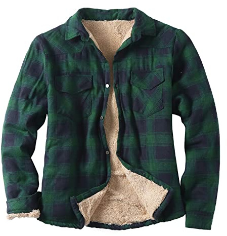 Duohropke Veste de bûcheron à capuche pour homme - Chemise à carreaux - Chemise thermique doublée - Manches longues - Coton - Veste d'hiver à carreaux - Veste de bûcheron - Veste de mi-saison en