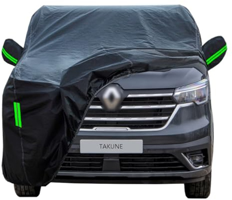 TAKUNE Funda De Coche Para Renault Trafic Fourgon L1H1/ Trafic Fourgon L1H2/ Trafic Fourgon L2H1/ Trafic Fourgon L2H2/ MPV 2018-2023, Negro Oxford Tela Impermeable UV Resistente Cubiertas Completas De