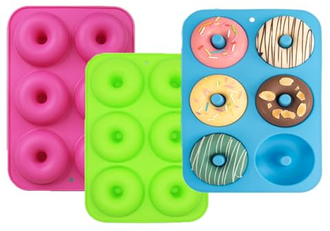 Silicone Nonstick 18 Cup Donut Moulds - BPA Free & Dishwasher Safe Cupcake Pan Muffin Tray with Stain-Resistant, Baking Mould for Muffins or Cupcakes, Bakeware