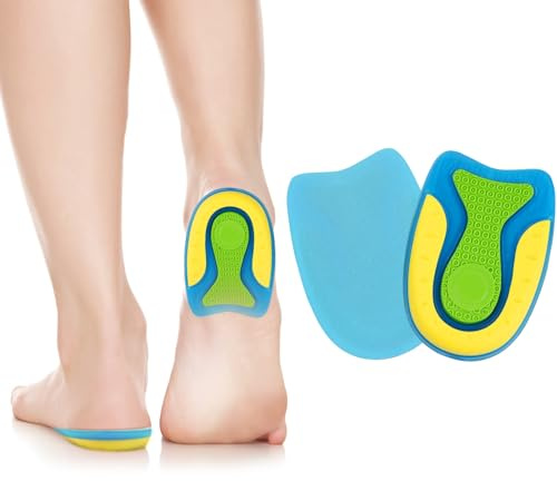 ACWOO Gel Heel Cushion Cups, Orthotic Heel Cushion Pads, Heel Support Pads for Plantar Fasciitis, Achilles Tendonitis, Heel Spur Pain and Foot Care, Heel Cushion Pads for Women Men (S, 1 Pairs)