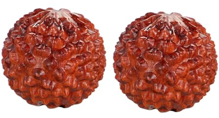 Handmassagebälle 2 Stück aus Naturholz mit Glatter Oberfläche