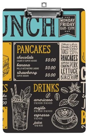 Menu Alimentaire A4 Planchettes À Pince Porte Bloc Format Pour Bureau Salle De Classe Restaurant