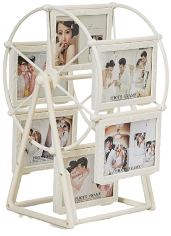 Rheross Cornice per Foto Girevole retrò Vintage con Ruota Panoramica, Cornice per Foto di Famiglia Personalizzata per 12 Decorazioni per la Casa con Foto A