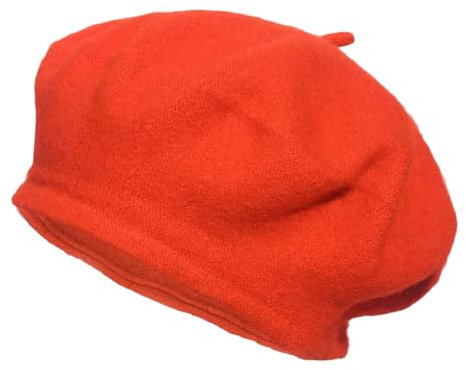 Dcvmvmn Modische einfarbige Baskenmütze für den Winter, warm, achteckig, Baskenmütze, Wollmütze, Orange/Abendrot im Zickzackmuster (Sunset Chevron), Einheitsgröße