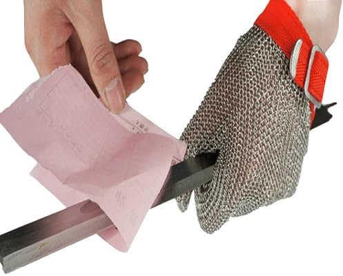 ARHEORMUH 5pcs 304L Stainless Chainmail Safety Work Gloves, Men & Women Cut Resistant Breathable Mandolin Gloves(XL)