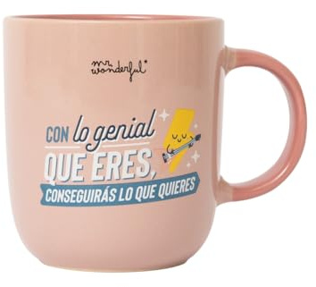 Mr. Wonderful - Taza - Con lo genial que eres, conseguirás lo que quieres - Taza de Café Personalizada - Taza de Cerámica con Mensaje Motivacional