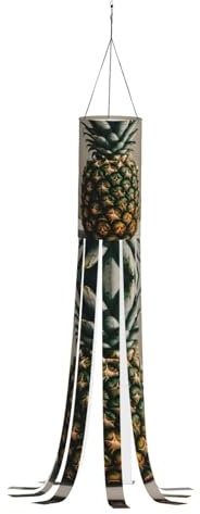 WCXTHGFA Windsack mit Ananas-Malerei, vielseitig, charmante Outdoor-Dekoration für Herbst, Erntedankfest, Winter