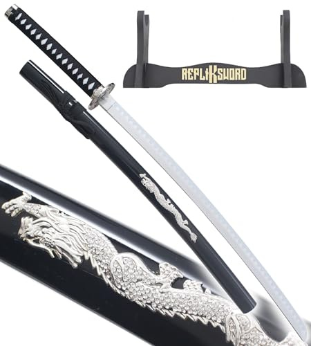 Katana en Bois Lame en Bois Katana Dragon Epee Sabre Decoration Replique Katana Japonais Sabre Samourai