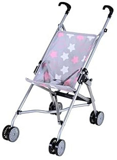 Knorrtoys 12644 - Puppenbuggy SIM - Star Grey pink