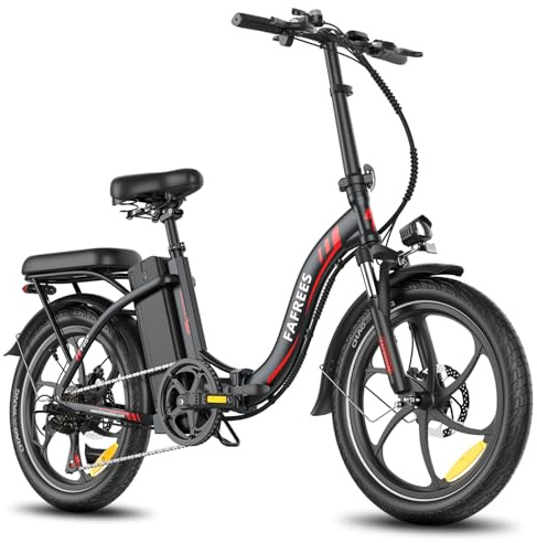 Fafrees E-Bike Klapprad 20 Zoll, Elektrofahrrad mit 36V 20AH Akku, 75-90km Reichweite, 250W Motor, IP54 & Federung, E-Bike Damen/Herren, Faltbar, LCD-Display, 3 Fahrmodi (F20+, Schwarz)