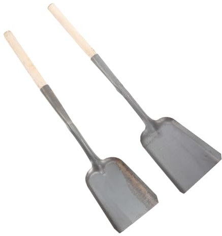 LOEFLIFA 2pezzi Paletta in Metallo Per Stufa Paletta Per Cucina Manico Lungo Per Cenere Di Per Pulizia Della Lettiera Piccola