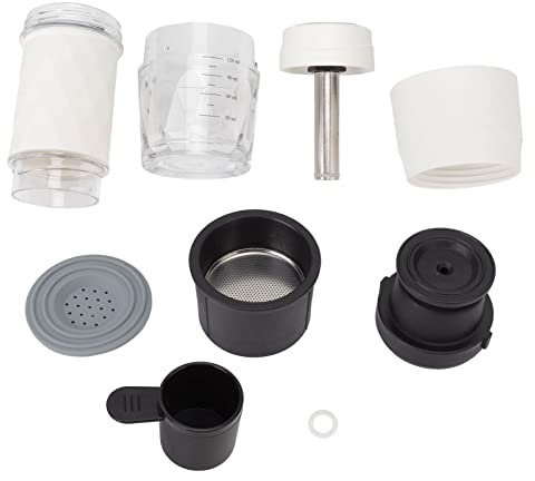 Manuale portatile Espresso Maker 18bar Pressione Caffettiera Macchina a mano Pressa Travel Caffettiere Compatibile con caffè macinato e capsule per Ufficio Camping Home Abcciale (Bianco)