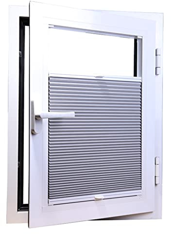 Tenda plissettata a nido d'ape, 100% oscurante, isolamento termico, insonorizzante, senza fori, per finestre e porte, balcone, ufficio (larghezza x altezza: 75 x 180 cm)