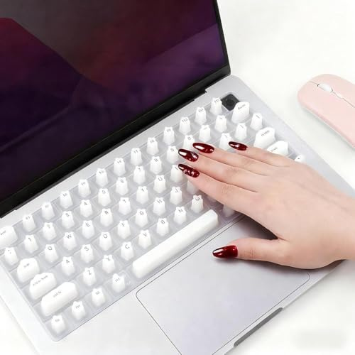 Se7enline for Macbook Neo & Air & Pro Keyboard Cover for Long Nails Bubbles | Mac Neo & Air 13/15 inch & Pro 14/16 2021-2026 M1-M5 Silicone Keycaps Raised Sticker Protective for Nail Art Women Clear