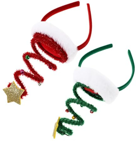 DEARMAMY Diadema Navideña Elementos Decorativos y Diseño Elegante para Fiestas y Disfraces 2piezas
