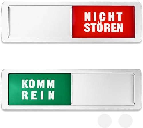 FLEXNOVA Besetzt Schild Toilette, Bitte Nicht Stören Schild Selbstklebend, WC Toilettenschild, Türschild Frei BesetztSchild Mit Schieber Festhaltemagneten Klebeschild for Bathroom Door