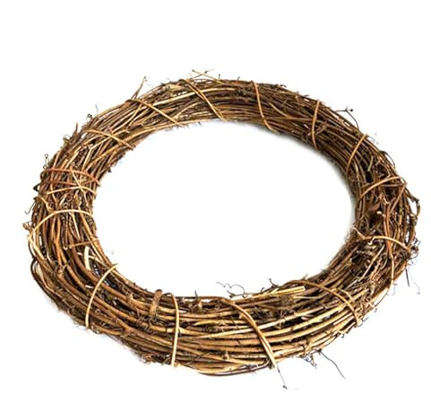 Coronas de de Vid: vides Naturales de 16 Pulgadas, Coronas de Manualidades de ratán, Base de decoración de Navidad de Bricolaje, Rattan Branch Door Wraath Hoop | Marco de Corona Flexible