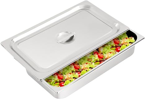 Tagowao Set di 4 padelle in acciaio inox con coperchio, in acciaio inox, impilabili, per uso commerciale o privato