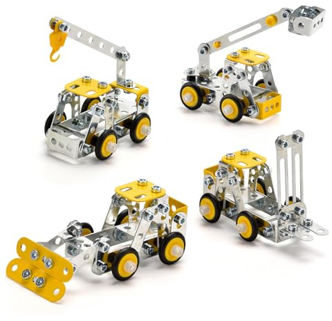 Microworld Engineering Excavator Metal Construction Kit, Building Block Kit Stem Activities Projects Creative Set Educational Gift