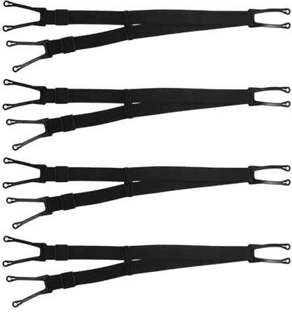 Anneome 4 Pièces Sangle De Hockey Accessoires pour Patins De Hockey sur Glace Bretelles Black