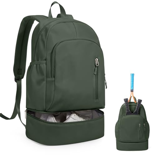 suradar Sportrucksack für Frauen mit Nasstasche und Schuhfach Sportrucksack Damen Gym Backpack Rucksack mit Schuhfach Gymnastiktasche für Fitness Schwimmen Tragbarer Reiserucksack Frauen Armeegrün