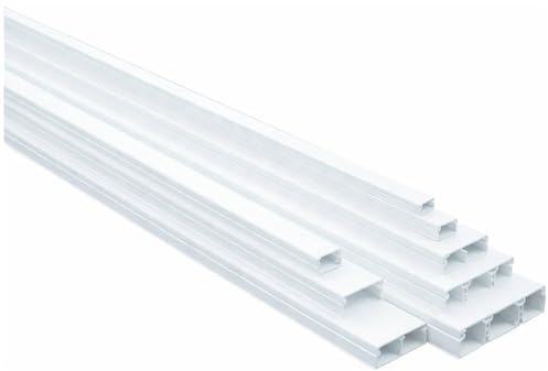 Canaleta 75x20 – 2 Metros Con División 1/3 – PVC Resistente – Gestión De Cables – Montaje Sencillo – Apto Para Instalaciones Eléctricas – Blanco