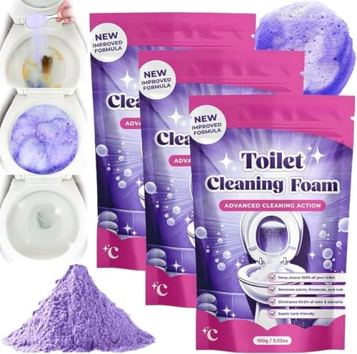 Fizzclean Nettoyant WC, Nouvelle mousse nettoyante WC Fizzclean, Mousse pour une propreté éclatante, Poudre nettoyantes effervescente, Poudre nettoyantes moussante sans contact