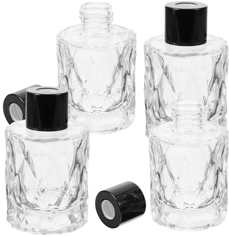 JOINPAYA Envases Difusores de Vidrio 50 Ml 4 Piezas para Aceites Esenciales, Botellas Vacías para Aromaterapia en Dormitorio y Sala