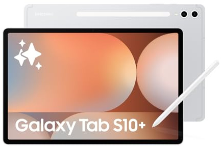 Samsung Galaxy Tab S10+ AI Tablet, Android Tablet, 12GB RAM, 256GB Storage, AMOLED Display, Anti-Reflection, S Pen Included, Platinum Silver (UK Version) (Renewed)
