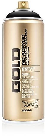 Montana Cans 285783 Spray Dose Gold, Gld400, S9000, 400 ml, Shock black