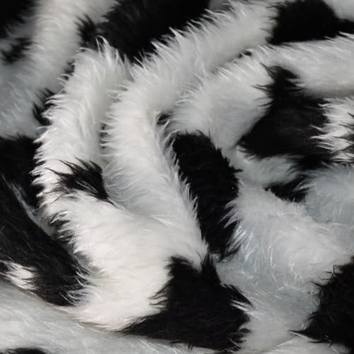Animal Fun Kunstpelz Stoff Material - Schwarze Kuh - schwarze Kuh, 1Mtr - 150cm x 100cm