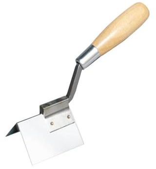 Bon Outside Corner Trowel 2 x 2 with Stainless Steel Blade and Wood Handle – for Finishing Exterior Corners Around Windows, Doors, and Trim