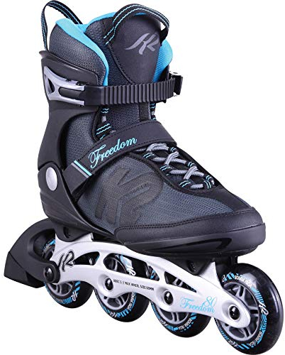 K2 Inline Skates Freedom W Für Damen Mit K2 Softboot, Black - Light Blue, 30D0251