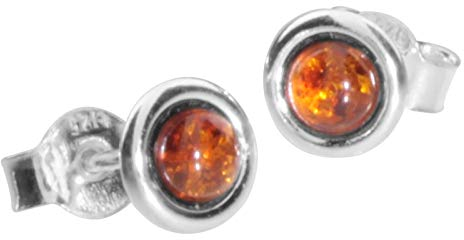 Ohrstecker - Classic 4 mm - Silber 925/000 - Bernstein