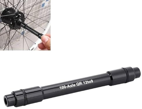 Schnellspanner Steckachsenadapter, Fahrrad Steckachsen Spießadapter, Fahrrad Steckachsennadapter 12mm zu 9mm Schnellspanner für Mountainbike Fahrrad Hinterradnaben(schwarz)