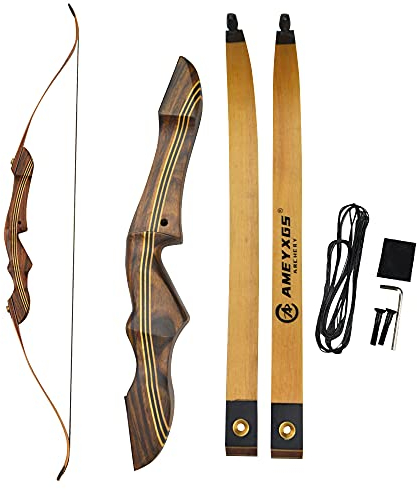 SHARROW 60 Zoll Takedown Recurvebogen Set 20-35 Lbs Zielscheibe BogenschießEn Jagdbogen Pfeil Und Bogen Erwachsene Sportbogen für Jagd Hunting Jugendliche DraußEn Spielzeug (Bogen, 20Lbs)