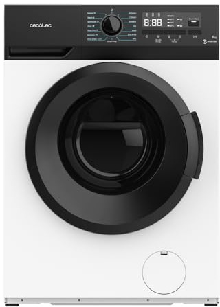 Cecotec Lavadora 8Kg de Carga Frontal Bolero DressCode 8300 Inverter A. 1950W, Revoluciones Programables hasta 1400 rpm, 15 Programas, Bajo Consumo, Motor Inverter Plus, Vapor SteamMax