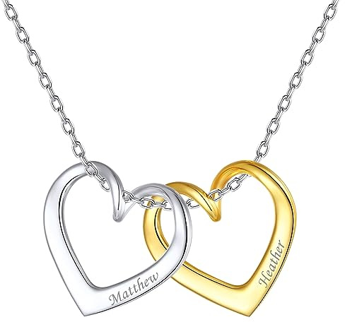 Silvora Damen Halskette 925 Silber Herz Anhänger Silberne Kette Frauen Mädchen Zirkon Herz Halsketten Kristallkette in Silber/Gold/Rosegold 41cm+5cm lang Geschenke für Geburstag Weihnachten Muttertag