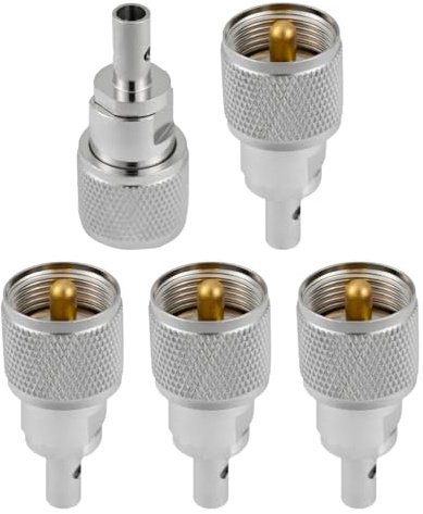 Vecys 5PCS PL259 UHF Maschio Connettori Coassiali UHF Maschio PL259 Connettore a Saldare 50 Ohm per RG142 RG400 Cavo Coassiale