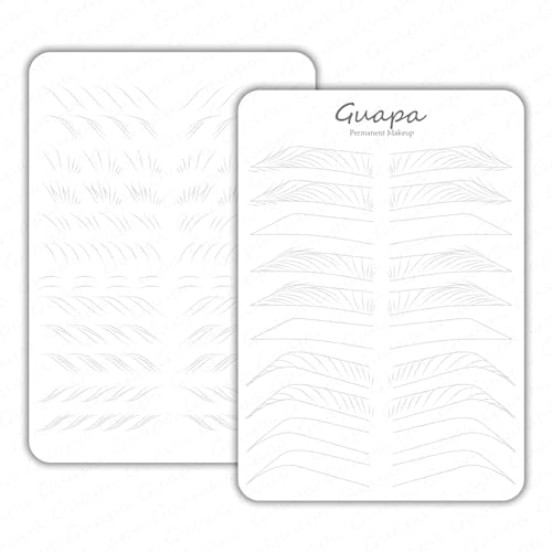 Rasmet 3pcs Doppelseitige männliche Latex für Permanent Make up mit Vorgedruckten Strichen und Grundlage für weiße Tattoo übungshaut Silikon (Male Brow Pattern)