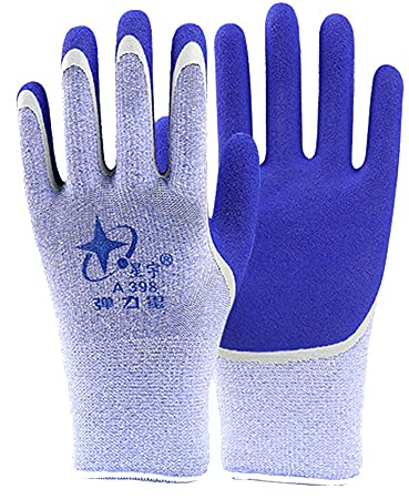 schwere Handschuhe, Arbeitshandschuhe, Gartenhandschuhe, PU-beschichtete Handschuhe, Sicherheitsarbeitshandschuhe Arbeitsschutzhandschuhe, verschleißfeste, rutschfeste, atmungsaktive Latex-Handfläche,